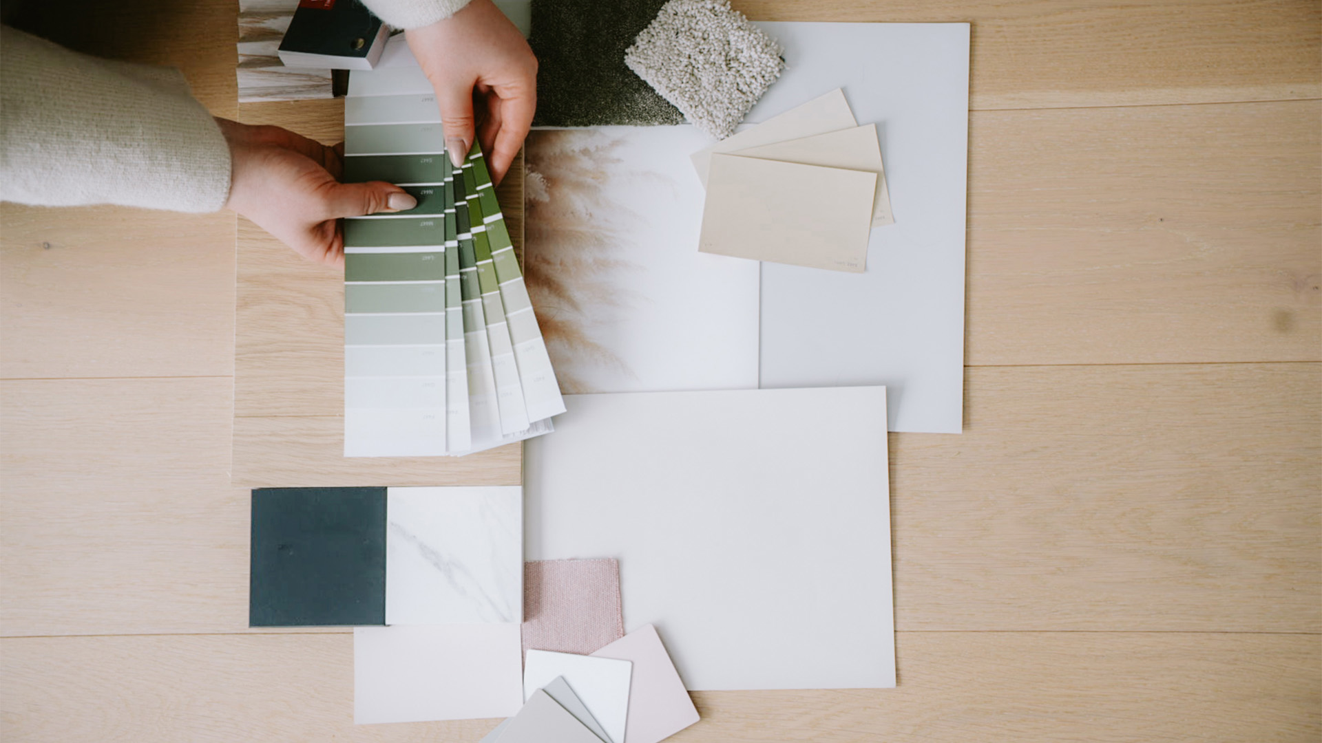 sisustus sommittelua, värikartta